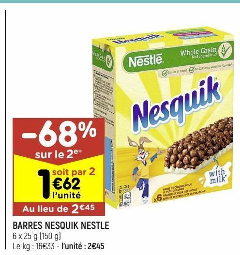 Promo Barres Nesquik Nestl Chez Leader Price