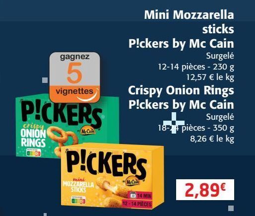 Promo Mini Mozzarella Sticks Pickers By Mc Cain Ou Crispy Onion Rings