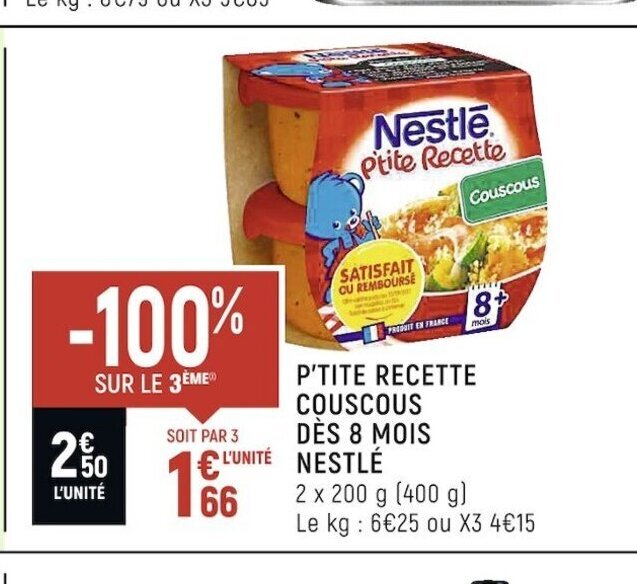 Promo P Tite Recette Couscous Des Mois Nestle Chez Spar