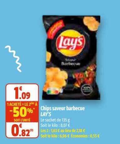 Promo Chips saveur barbecue lay s chez Coccinelle Supermarché