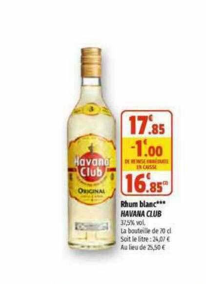 Promo Rhum Blanc Havana Club Chez Coccimarket