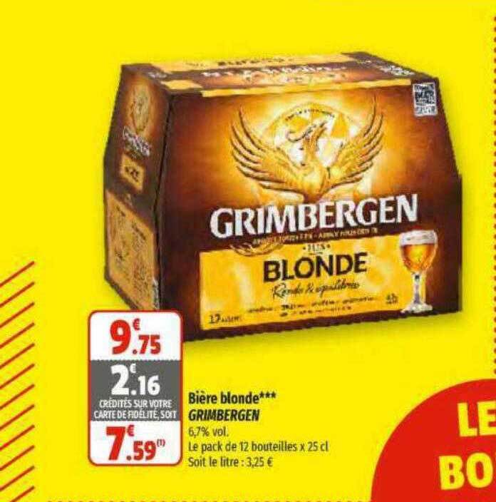 Promo Bi Re Blonde Grimbergen Chez Coccimarket