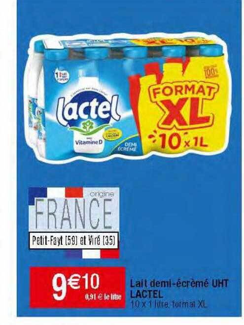 Promo Lait Demi Cr M Uht Lactel Chez Migros