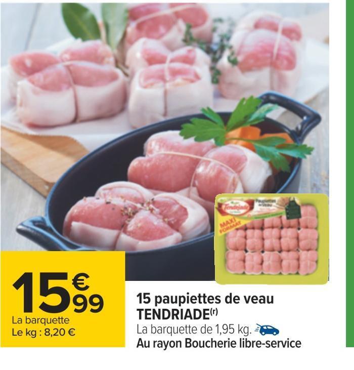 Promo Tendriade 15 Paupiettes De Veau Chez Carrefour