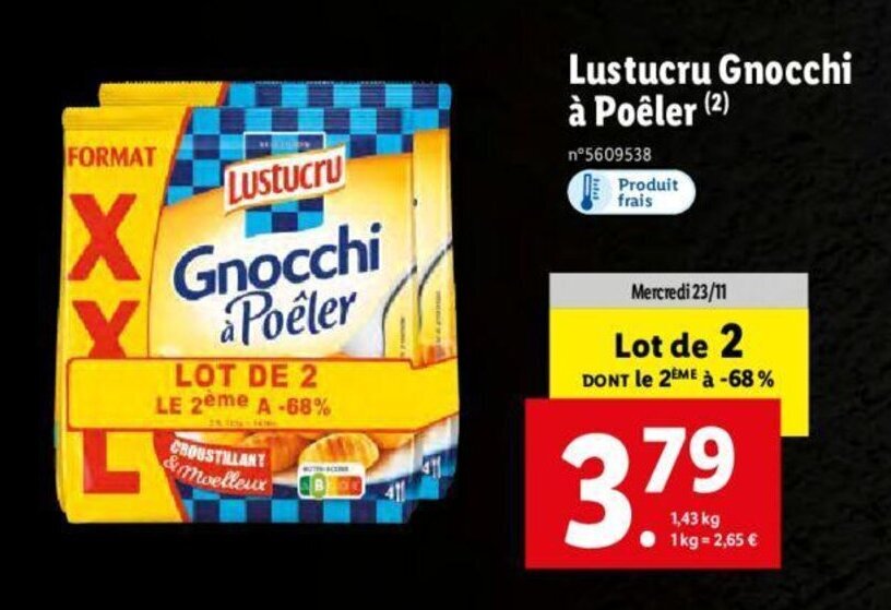 Promo Lustucru Gnocchi à Poêler chez Lidl