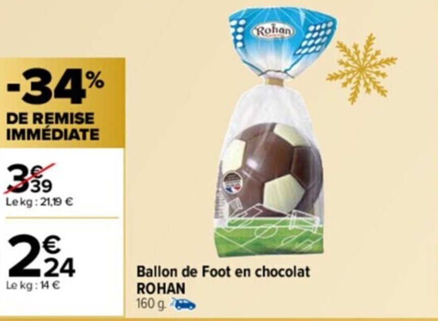 Promo Ballon De Foot En Chocolat Rohan Chez Carrefour Drive