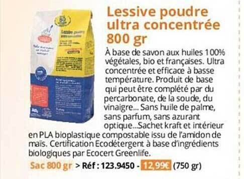 Promo Lessive Poudre Ultra Concentr E Gr Chez Magellan