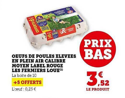 Promo Ufs De Poules Lev Es En Plein Air Calibre Moyen Label Rouge Les