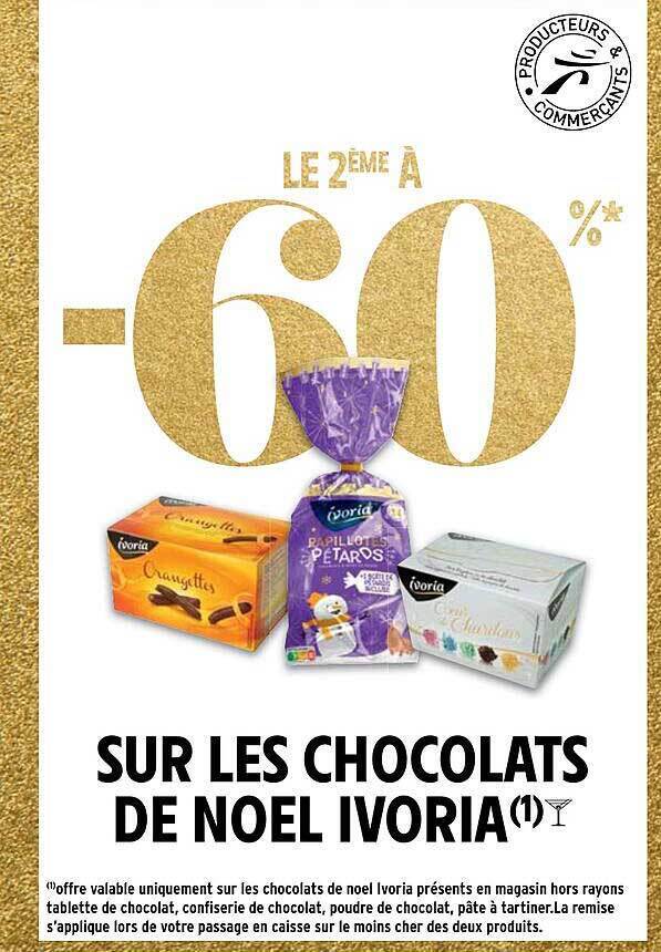 Promo Chocolats de noël ivoria chez Intermarché Hyper