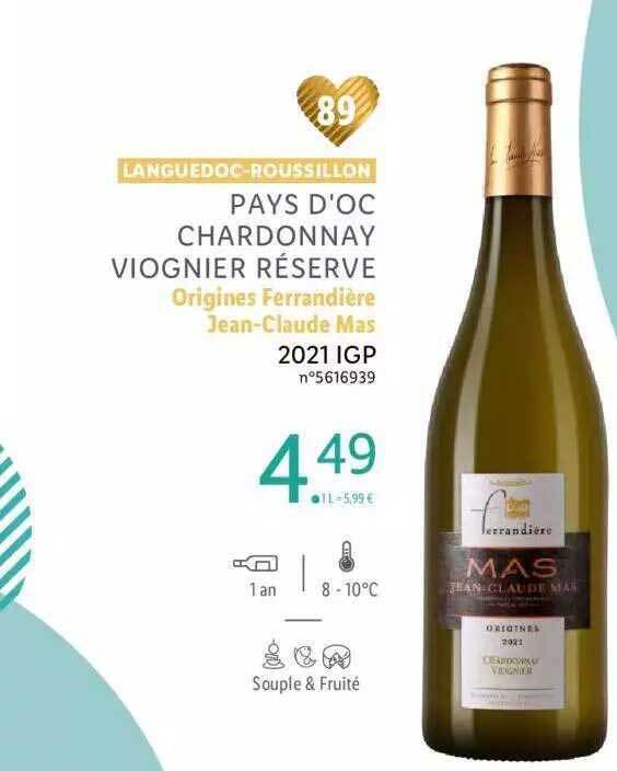 Promo Languedoc Roussillon Pays D Oc Chardonnay Viognier R Serve