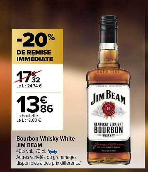 Promo Bourbon Whisky White Jim Beam Chez Carrefour