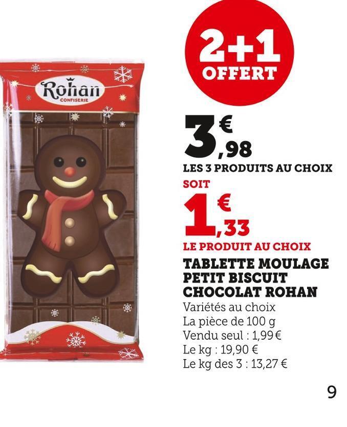 Promo Rohan Tablette Moulage Petit Biscuit Chocolat Chez Super U