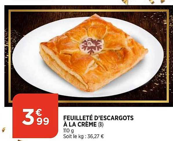 Promo Feuilleté d escargots à la crème chez Bi1