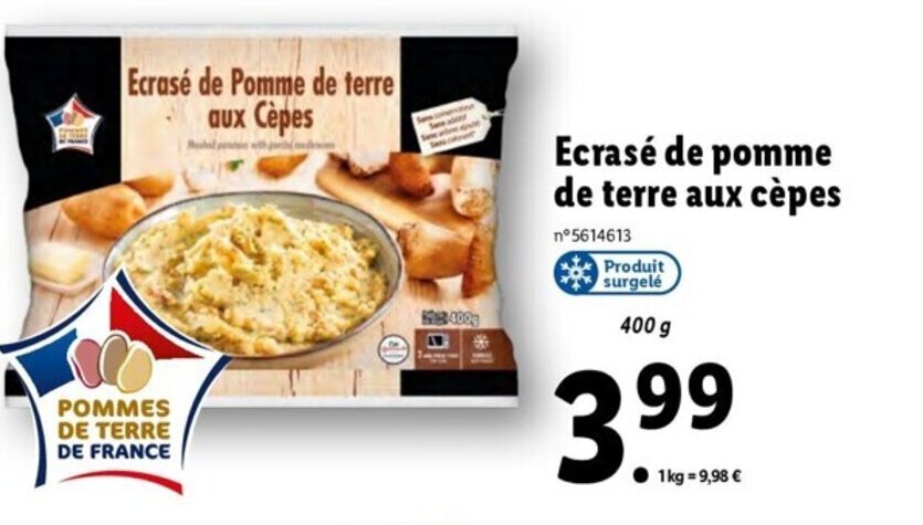 Promo Ecras De Pomme De Terre Aux C Pes Chez Lidl