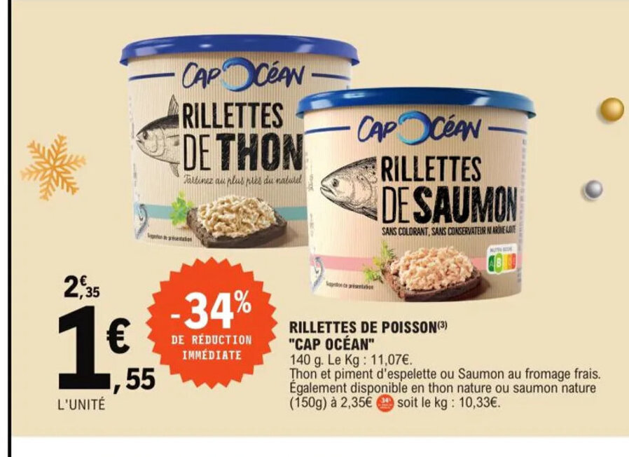 Promo Rillettes De Poisson Cap Ocean Chez E Leclerc