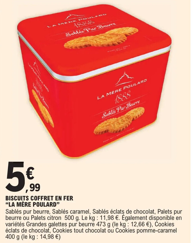 Promo Biscuits Coffret En Fer La Mere Poulard Chez E Leclerc