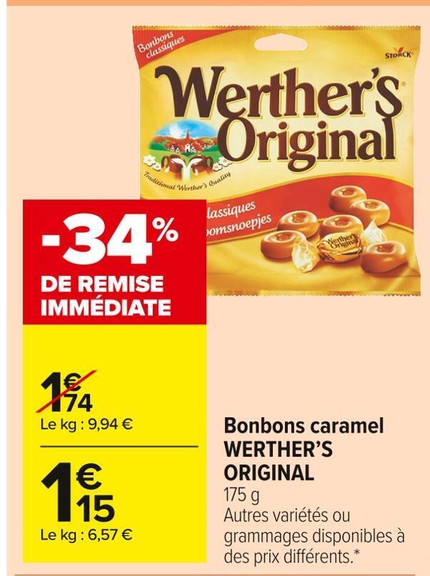 Promo Werthers Original Bonbons Caramel Chez Carrefour Market