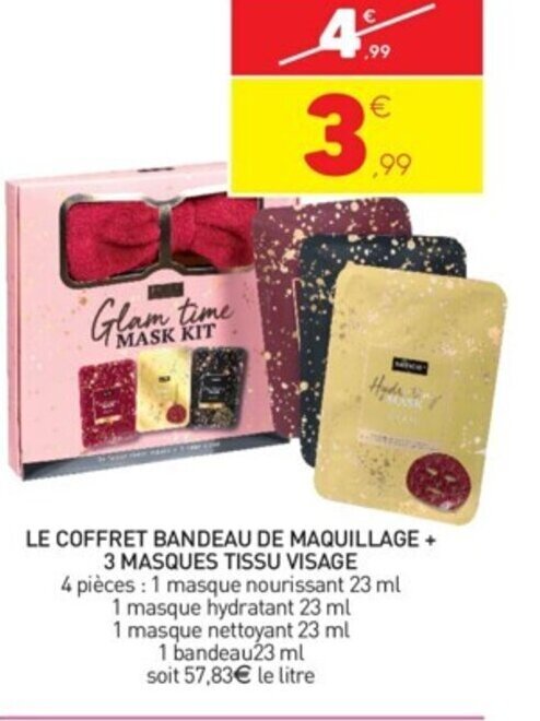 Promo Le Coffret Bandeau De Maquillage Masques Tissu Visage Chez