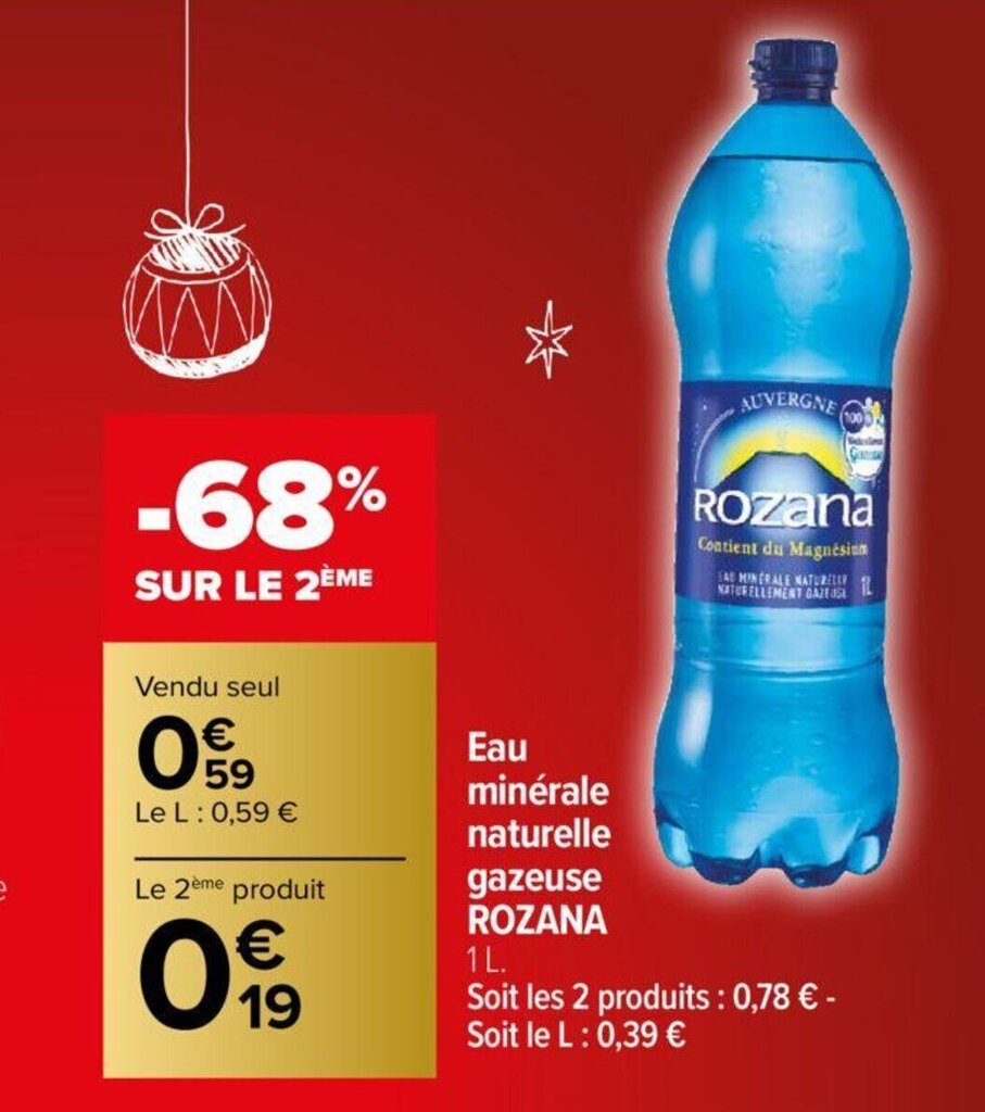 Promo Eau Min Rale Naturelle Gazeuse Rozana Chez Carrefour