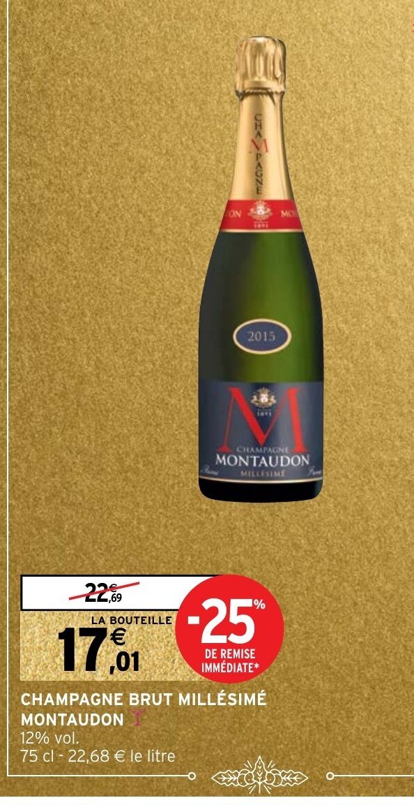 Promo Champagne Brut Millesime Montaudon chez Intermarché