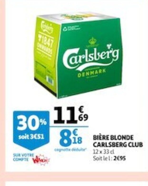 Promo Biere Blonde Carlsberg Club Chez Auchan