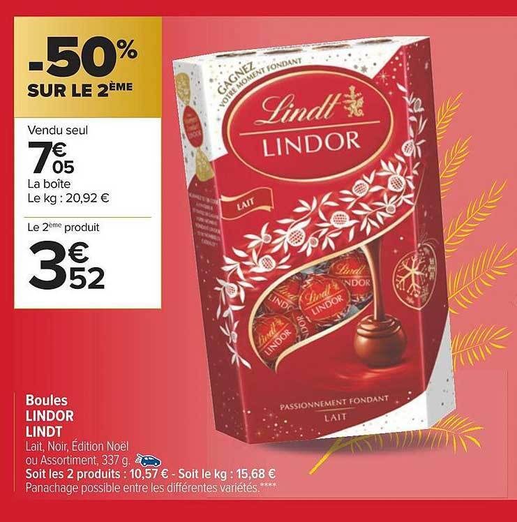 Promo Boules Lindor Lindt Chez Carrefour