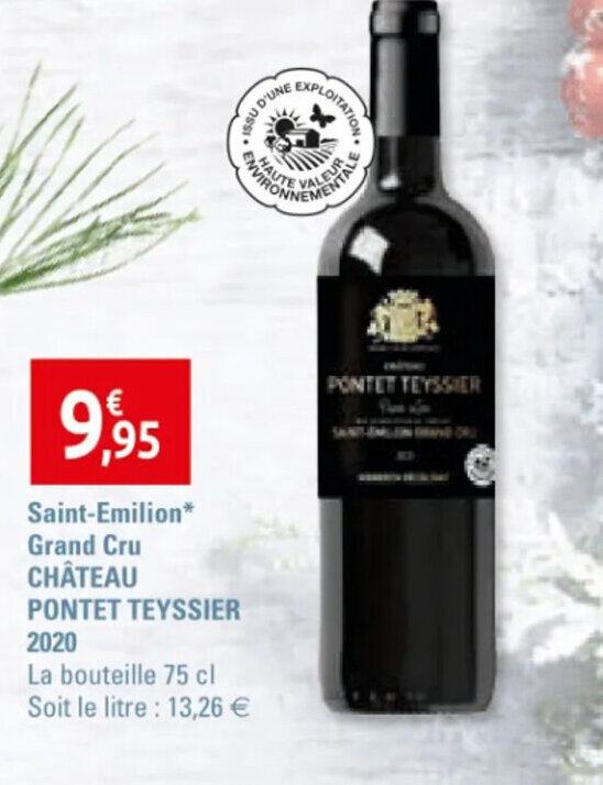 Promo Saint Emilion Grand Cru Chateau Pontet Teyssier 2020 Chez Diagonal