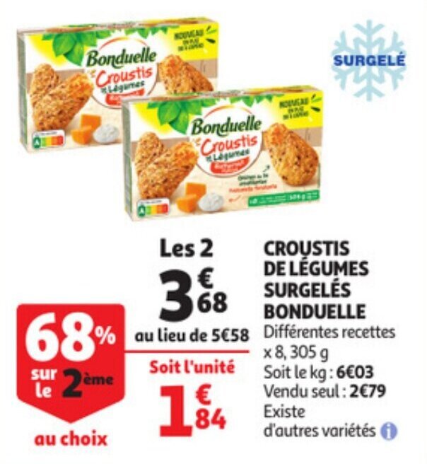 Promo Croustis de légumes surgelés BONDUELLE chez Auchan