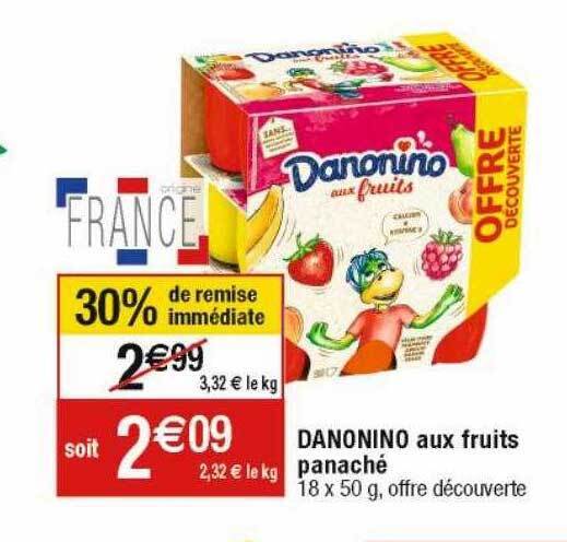 Promo Danonino Aux Fruits Panach Chez Cora