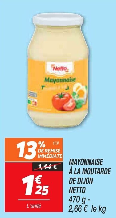 Promo Mayonnaise La Moutarde De Dijon Netto Chez Netto