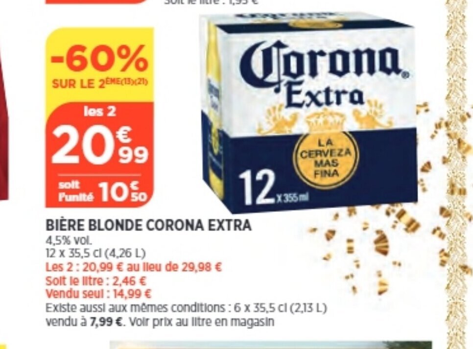 Promo Bi Re Blonde Corona Extra Chez Bi