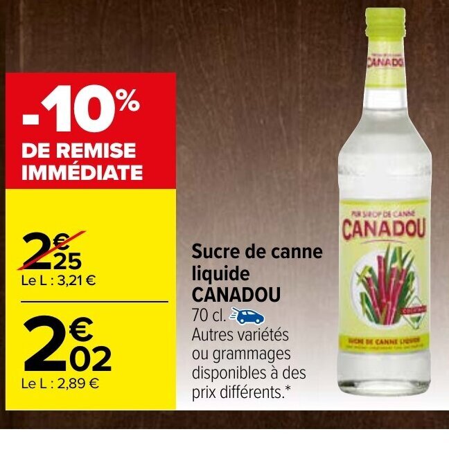 Promo Sucre De Canne Liquide Canadou Chez Carrefour