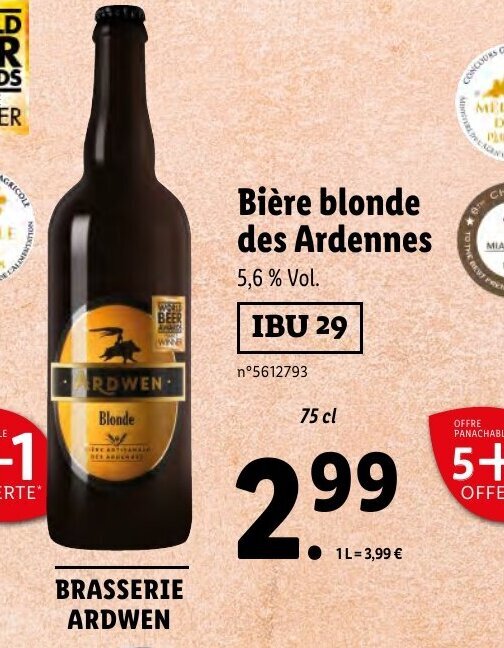 Promo Bi Re Blonde Des Ardennes Chez Lidl