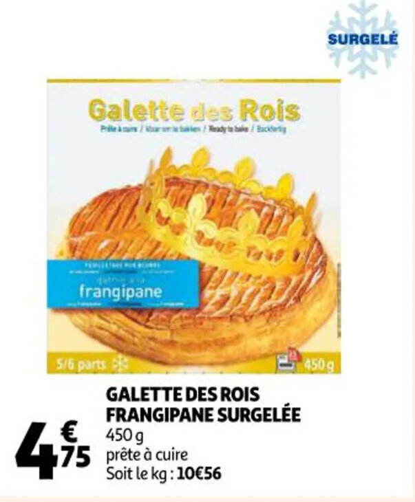 Promo Galette des rois frangipane surgelée chez Auchan