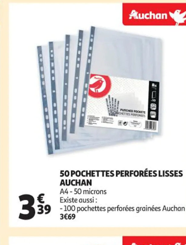 Promo Pochettes Perfor Es Lisses Auchan Chez Auchan Supermarch