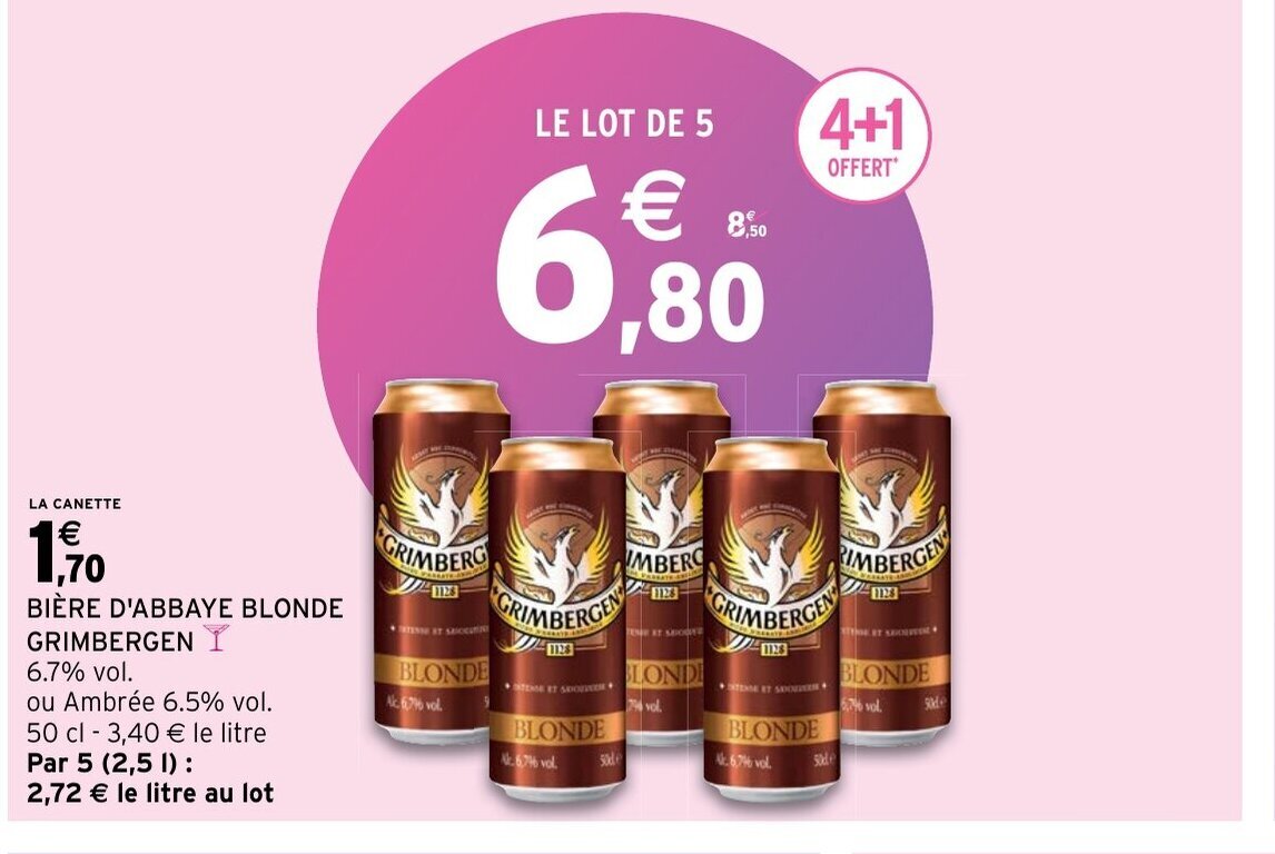 Promo Biere D Abbaye Blonde Grimbergen Chez Intermarch