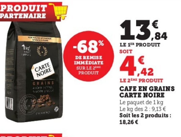 Promo Cafe En Grains Carte Noire Chez Super U