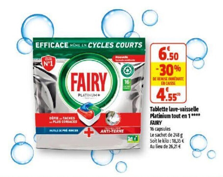 Promo Tablette Lave Vaisselle Platinum Tout En Fairy Chez Coccinelle