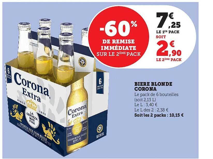 Promo Bière blonde corona chez Hyper U