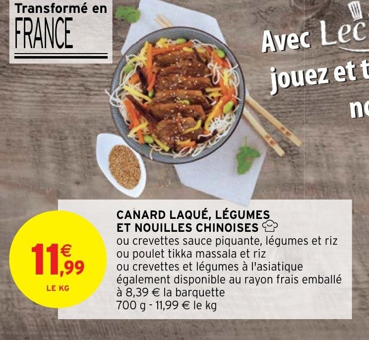 Promo Canard Laqu L Gumes Et Nouilles Chinoises Chez Intermarch