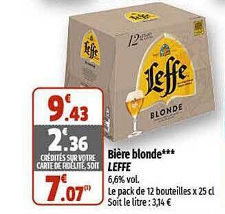 Promo Bière blonde leffe chez Coccimarket