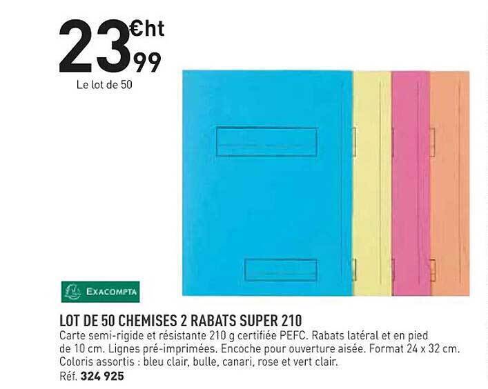 Promo Exacompta Lot De Chemies Rabats Super Chez Hyperburo