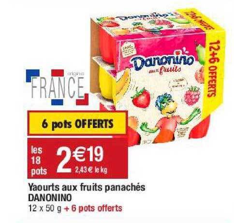 Promo Yaourts aux fruits panachés danonino chez Migros