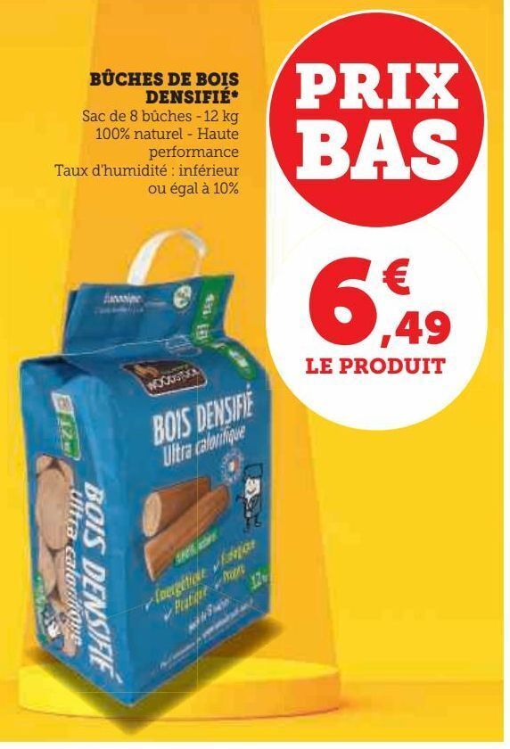 Promo Bûches de bois densifié chez Hyper U