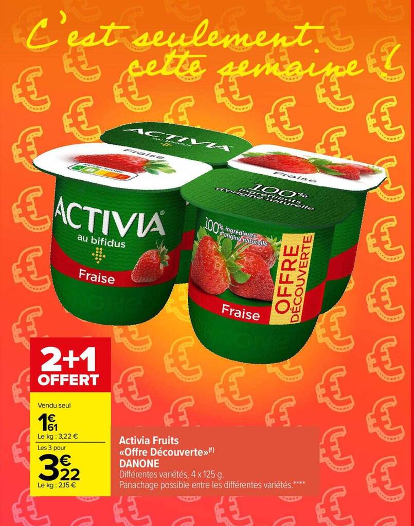 Promo Activia Fruits Chez Carrefour