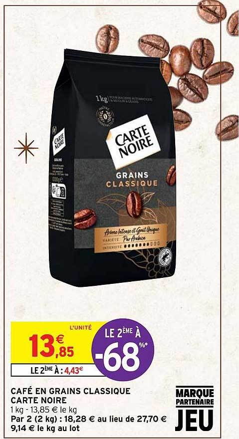 Promo Caf En Grains Classique Carte Noire Chez Intermarch