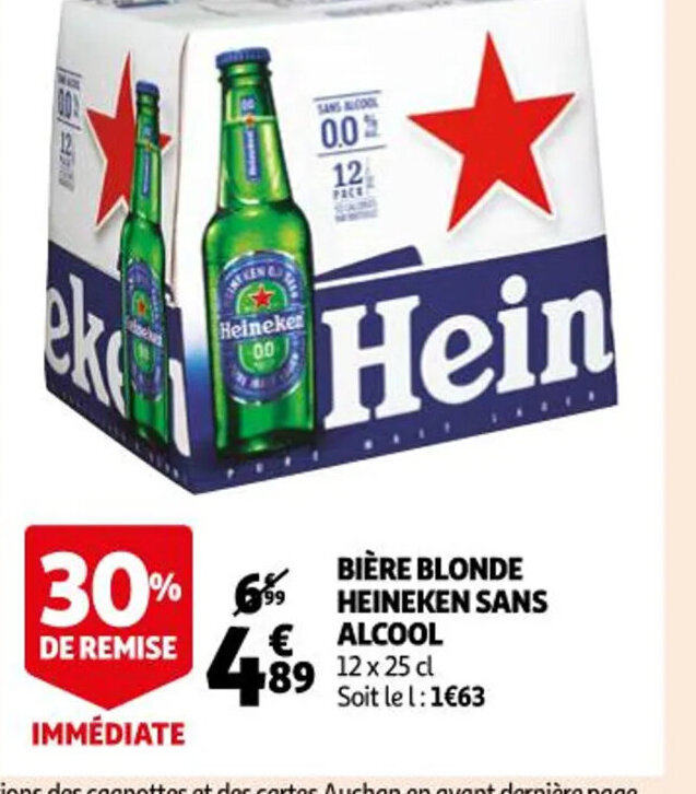 Promo Biere Blonde Heineken Sans Alcool Chez Auchan