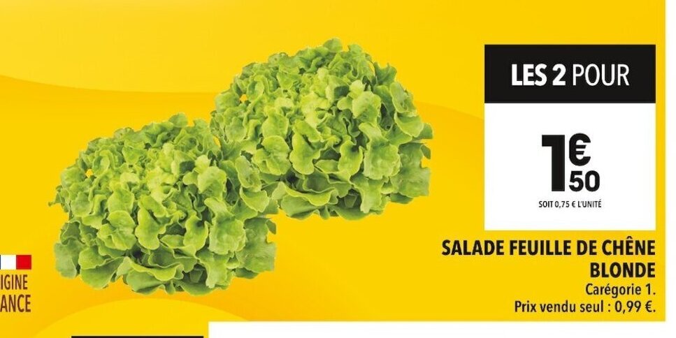 Promo Salade Feuille De Chene Blonde Chez Supeco