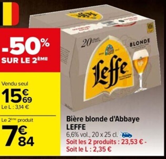 Promo Bi Re Blonde D Abbaye Leffe Chez Carrefour