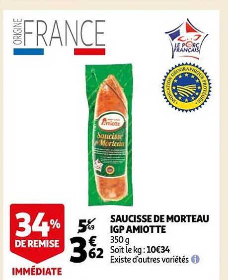 Promo Saucisse De Morteau Igp Amiotte Chez Auchan